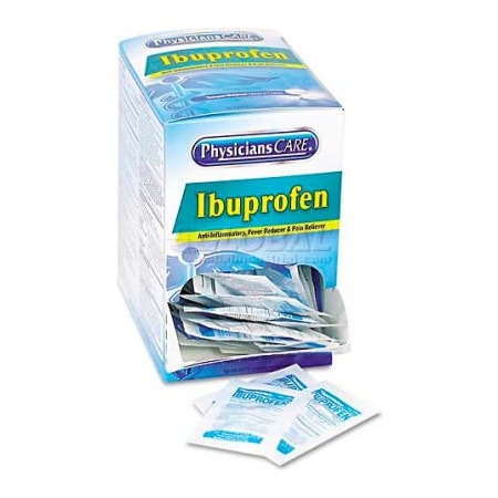 Acme United PhysiciansCare Ibuprofen Medication, 50 Doses of Two Tablets, 200mg 90015